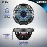 NXL 8' 2-Way Coaxial Marine Speaker With LED RGB Lights 125 Watts Rms 4-Ohm - Black Carbon Fiber - detail view | Silarius