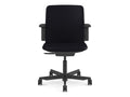 Humanscale PT16BCL57NSSNSC Path Task Chair with Black Frame with Black Trim and Height-Adjustable Arms - Midnight/Noir Corvara (Chrome-Free) Leather