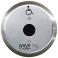 Camden SureWave Wireless 6" Round Touchless Switch, Stainless Steel Faceplate, "Wave to Open" Graphics, Black, Replaces CM-330/42R