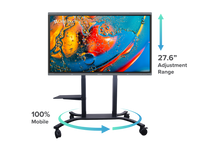 Clear Touch CTI-STAND-ADJM-M1 Adjustable Mobile Stand - Curve-shaped Open Base with Manual (hand-crank) Height Adjustment