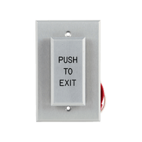 Dortronics W5286-P23DAXE1R 5286 Series DPST-Time Delayed Action with 1-Gang Switch Plate, "PUSH TO EXIT" Red Text, Clear Aluminum Anodized