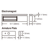 Seco-Larm E-941SB-1200 Electromagnetic Lock, 1200 lb, Black