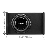 10' Loaded Shallow Down Fire Subwoofer Enclosure 300 Watts Rms - side view | Silarius