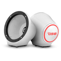 6.5' Universal Flat Mount Kick Panel Speaker Pod - Jet Skis, Jeeps, Motorcycles - RGB LED Lights - front view | Silarius
