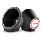 8” Universal Flat Mount Kick Panel Speaker Pod - Jet Skis, Jeeps, Motorcycles - RGB LED Lights - detail view | Silarius