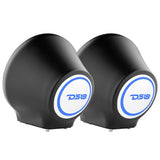 8” Universal Flat Mount Kick Panel Speaker Pod - Jet Skis, Jeeps, Motorcycles - RGB LED Lights - detail view | Silarius