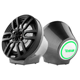 8” Universal Flat Mount Kick Panel Speaker Pod - Jet Skis, Jeeps, Motorcycles - RGB LED Lights - detail view | Silarius