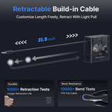 Gitryin Retractable 40W Charger for 3C Devices - Black - rear view | Silarius