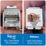 ICC IC107SACA0 CAT6a Shielded Modular Connector, 25 Pack, White