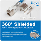 ICC IC107SACA0 CAT6a Shielded Modular Connector, 25 Pack, White