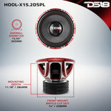 HOOLIGAN X 15' SPL Subwoofer 4000 Watts Rms 4' DVC 2-Ohm - detail view | Silarius
