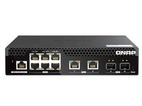 QNAP QSW-M2106R-2S2T-US Rackmount Switch QSW-M2106R-2S2T-US, Management Switch, 6 Port 2.5GBPS, 2 Port 10GBPS SFP+, 2 Port 10GbE NBASE-T (10G/5G/2.5G/1G/100M) . Easy