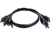 Black Box SKVMCBL-2DP-10 Secure KVM Cable - Each end (1) USB, (2) DisplayPort, (1) 3.5mm Audio, 10-ft. (3.04-m)