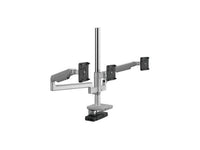 Humanscale X2M33CCSNTBFTBFTB24 Mflex M2.1, Mconnect Gen 3, Data Hub+Dock, Bracket for 3 Monitors, Clamp Mount, SL w/Gray Trim, Std Monitor Tilt, Std 100mmx100mm, Black, 24 High Post