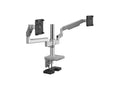Humanscale X2M2CBSETBETB12NA M/Flex for Dual M2.1 Monitor Arms with M/Connect 2, Clamp Mount, Silver with Gray Trim, 12in Post