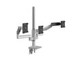 Humanscale X2NTNCCSNTDETDCSD24 Mflex M2.1 Arm, Non Tech Base, Bracket for 3 Monitors, Silver w/ Gray Trim Dell QA Vesa Plater , 4-8 Straight/Dynamic Links, 24 High Post