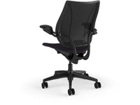 Humanscale L113BN10CL10NFSSNSC Liberty Task Chair with Black Frame and Height-Adjustable Arms - Onyx Corvara Leather