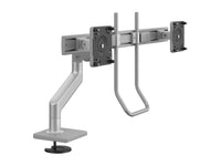 Humanscale M81NTNBSBHG M8.1 with Bolt-through Mount for DUAL Monitors with Crossbar and Handle - Silver with Gray TRIM - Gray 100MM X 100MM VESA Bracket