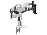 Humanscale X8NTNDBWETBETB12 M/flex 2.1 with Combo Mount for DUAL Monitors - Monitor Tilts and 12 POST - Polished Aluminu