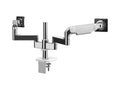 Humanscale X8NTNDBWETBETB12 M/flex 2.1 with Combo Mount for DUAL Monitors - Monitor Tilts and 12 POST - Polished Aluminum with White TRIM