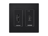 Crestron HD-RXU-4KZ-101-2G-B DM Essentials 4K60 4:4:4 Receiver for HDMI and USB 2.0 Signal Extension over CATx Cable, Wall Plate, Black