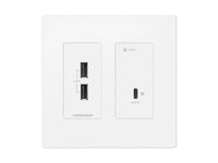 Crestron HD-TXU-4KZ-111-2G-W DM Essentials 4K60 4:4:4 Transmitter for USB-C DisplayPort and USB 2.0 Signal Extension over CATx Cable, Wall Plate, White