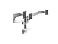 Humanscale X2NTNCCWNTWESWESW18 M/Flex for M2.1 Monitor Arm - Base No Tech - No Technology - Clamp - Triple Bracket For 3 Monitors - Polished Aluminum with White Trim