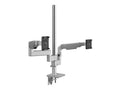 Humanscale X8NTNCESETBETB30 M/Flex for M8.1 with Dual Monitor Arms, Clamp Mount, 30 Post, Silver with Gray Trim