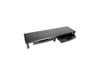 Eaton Tripp Lite MR4011DTAA Extra-Wide Dual-Monitor Riser with Storage Drawers, 39 x 11 in., Black, TAA