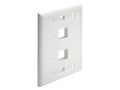 Eaton Tripp Lite N042-001-WH 2-Port Keystone Faceplate, Single Gang, ID Labels, White, TAA
