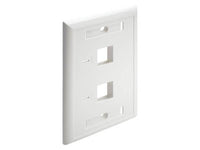 Eaton Tripp Lite N042-001-WH 2-Port Keystone Faceplate, Single Gang, ID Labels, White, TAA