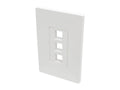 Eaton Tripp Lite N080-103 3-Port Keystone Single-Gang Faceplate, White, TAA
