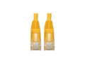 Eaton Tripp Lite N201-06N-YW Cat6 Gigabit Snagless Molded (UTP) Ethernet Cable (RJ45 M/M), PoE, Yellow, 6-in. (15.24 cm)