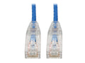 Eaton Tripp Lite N201-S8N-BL Cat6 Gigabit Snagless Slim UTP Ethernet Cable (RJ45 M/M), PoE, Blue, 8-in. (20.32 cm)