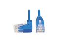 Eaton Tripp Lite N204-S01-BL-LA Left-Angle Cat6 Gigabit Molded Slim UTP Ethernet Cable (RJ45 Left-Angle M to RJ45 M), Blue, 1 ft. (0.31 m)