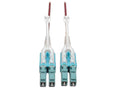 Eaton Tripp Lite N821-04M-MG-T 10G Duplex Multimode 50/125 OM4 LSZH Fiber Optic Cable (LC/LC), Push/Pull Tabs, Magenta, 4 m