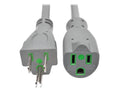 Eaton Tripp Lite P024-006-GY-HG Hospital-Grade Extension Cord, NEMA 5-15P to NEMA 5-15R - Green Dot, 15A, 125V, 14 AWG, 6 ft. (1.83 m), Gray