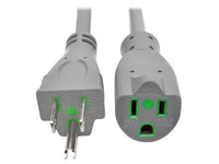 Eaton Tripp Lite P024-006-GY-HG Hospital-Grade Extension Cord, NEMA 5-15P to NEMA 5-15R - Green Dot, 15A, 125V, 14 AWG, 6 ft. (1.83 m), Gray