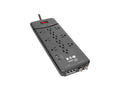 Eaton Tripp Lite TLP128TTUSBB Protect It 12-Outlet Surge Protector, 8 ft. (2.43 m) Cord, 4320 Joules, Tel/Modem/Coax Protection