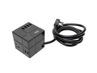 Eaton Tripp Lite TLP368CUBEUAM Safe-IT 3-Outlet Cube Surge Protector, 5-15R Outlets, 6 USB Charging Ports, 8 ft. (2.4 m) Cord