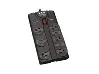 Eaton Tripp Lite TLP808B Protect It 8-Outlet Surge Protector, 8 ft. (2.43 m) Cord, 1440 Joules, Black Housing
