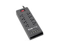 Eaton Tripp Lite TLP864USBB 8-Outlet Surge Protector with 4 USB Ports (4.2A Shared) - 6 ft. (1.83 m) Cord, 1800 Joules, Black