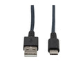 Eaton Tripp Lite U038-003-GY-MAX Heavy-Duty USB-A to USB-C Cable, USB 2.0, UHMWPE and Aramid Fibers, (M/M), Gray, 3 ft. (0.91 m)