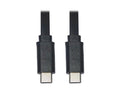 Eaton Tripp Lite U040-003-C-FL USB-C Flat Cable (M/M), USB 2.0, Black, 3 ft. (0.91 m)