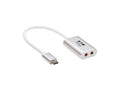 Eaton Tripp Lite U437-002 2-Port USB-C to 3.5 mm Stereo Audio Adapter - USB 2.0, Silver