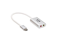 Eaton Tripp Lite U437-002 2-Port USB-C to 3.5 mm Stereo Audio Adapter - USB 2.0, Silver