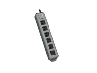 Eaton Tripp Lite UL24RA-15 Industrial Power Strip, 6 Right-Angle Outlets, 15 ft. (4.6 m) Cord, Mounting Tabs