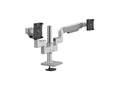 Humanscale X8NTNBBSCTBCTB12 M/Flex for Dual M8.1 Monitor Arms, Clamp Base, 12 Post, Silver with Gray Trim