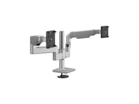 Humanscale X8NTNBBSETBETB12 M/Flex for Dual M8.1 Monitor Arms, Bolt-Through Base, 8 Straight Link and Dynamic Links, 12 Post Silver with Gray Trim