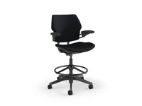 Humanscale F111GCF10XGWHNMC Freedom Task Chair with High Cylinder and Footring, Hard Casters, Black Corde 4 Fabric and Gel Seat